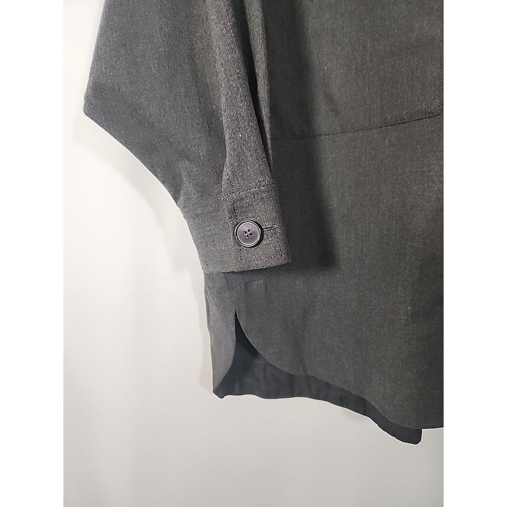 ZARA Oversized Button Front Shirt Jacket Shacket Dark Gray Boxy Utility Womens S - Picture 3 of 12